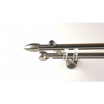 Sweden belsősínes nemesfém színű 2 rudas fém karnisok