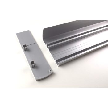 2 soros előlapos ezüst színű alumínium sín tartozékokkal 3 méter feletti hosszban