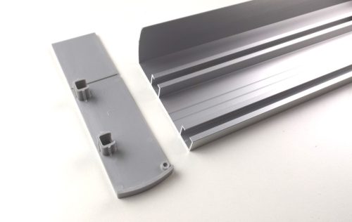 2 soros előlapos ezüst színű alumínium sín tartozékokkal - 180 cm