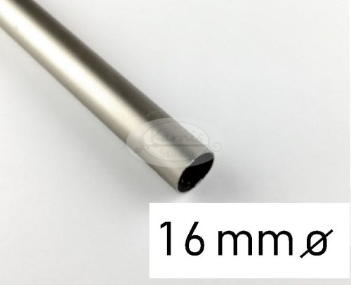 Nikkel-matt színű fém karnisrúd 16 mm átmérőjű - 200 cm