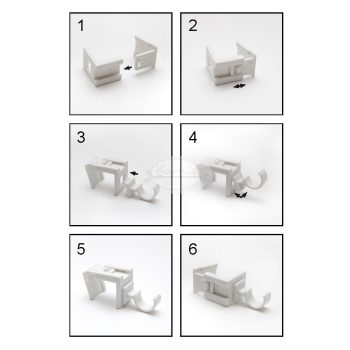 Univerzális tartó fehér vitrázsokhoz - www.karnisstudio.hu