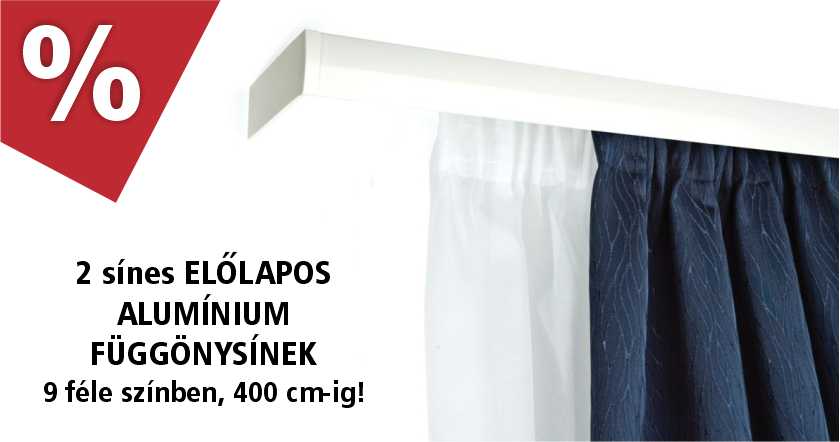 Alumínium előlapos függönysínek 9 féle színben - 400 cm-es hosszig házhoz szállítva is - most 10% kedvezménnyel! - karnisstudio.hu