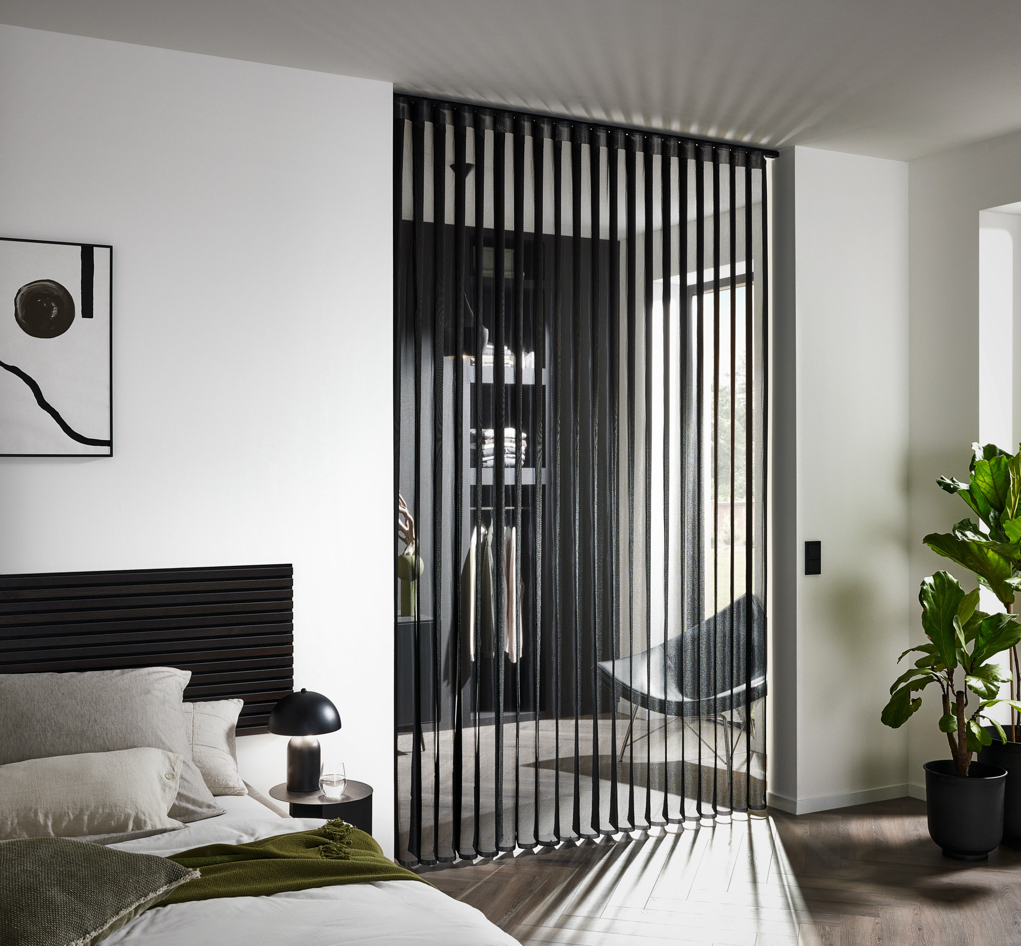 Softshade - prémium beltéri árnyékoló, térelválasztó, modern szalagfüggöny